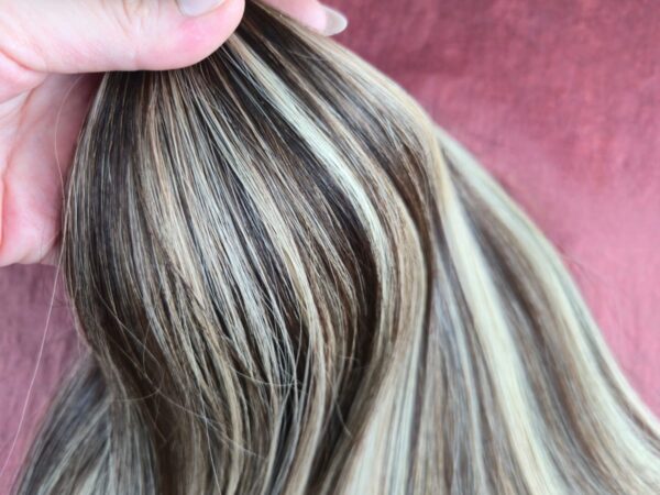 Echthaar Tressen Genius Weft 50 cm 175 g Balayage Chocolate Brown