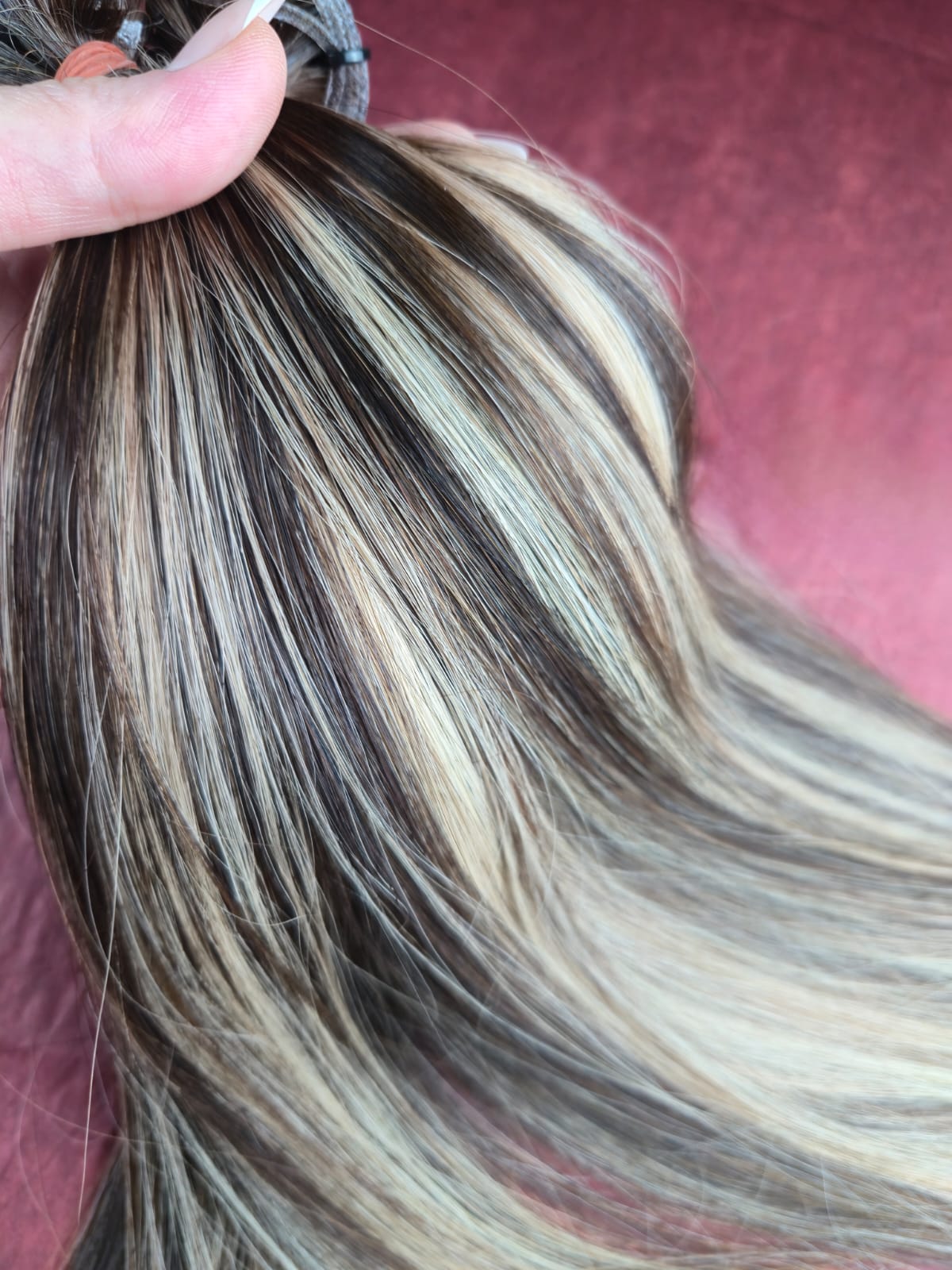 Echthaar Tressen Genius Weft 50 cm 175 g Balayage Chocolate Brown