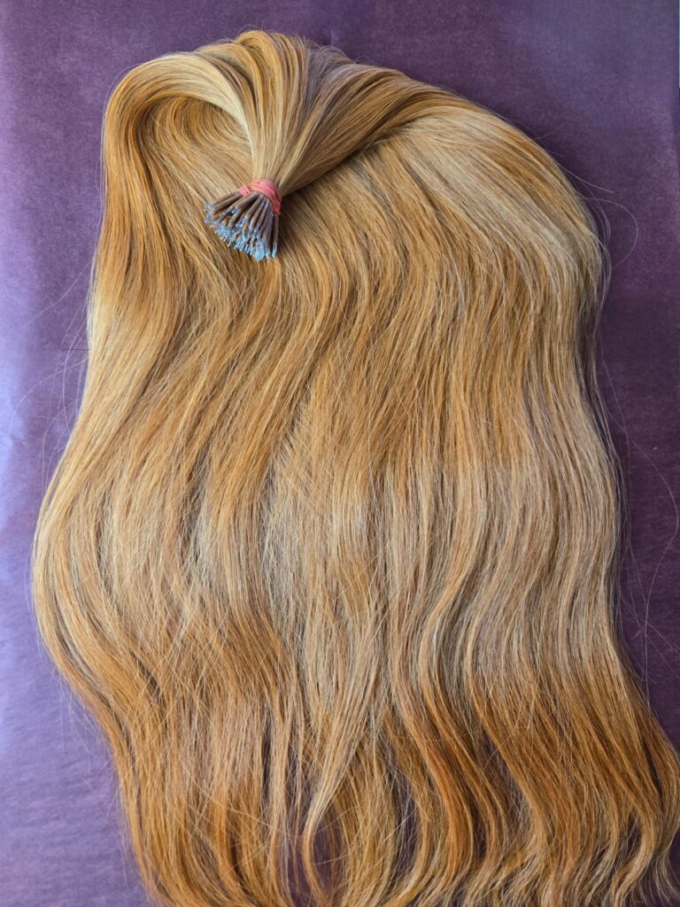 Dunkles Orange Echthaar Extensions