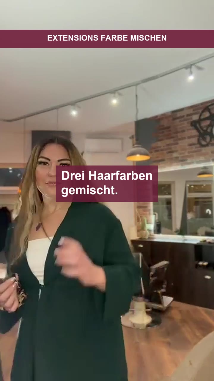Video: Extensions Farbe mischen: drei Haarfarben, 80 Prozent volle Spitzen